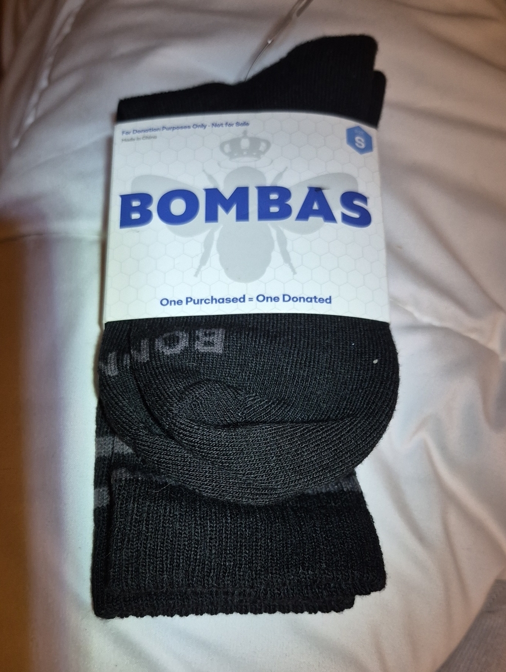 Bombas Black Crew Socks - S